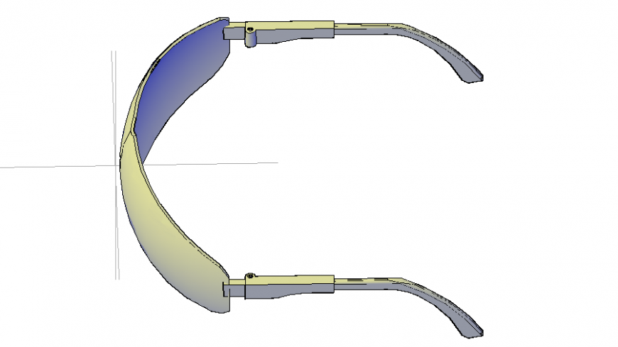 Safety sun glasses 3d drawing cad block details dwg file