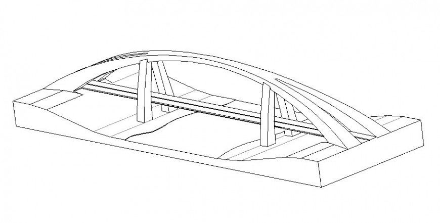 Salazar bridge isometric elevation cad drawing details dwg file