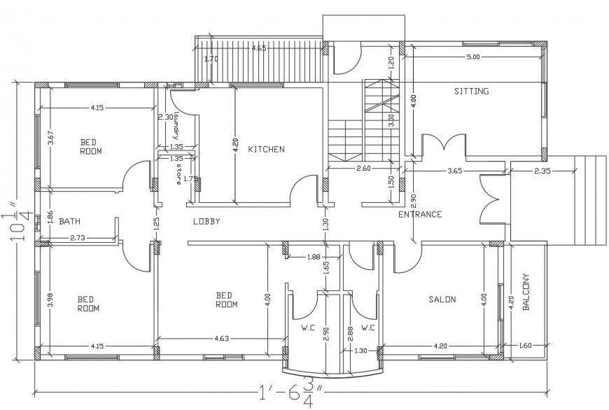 Salon house drawing autocad software