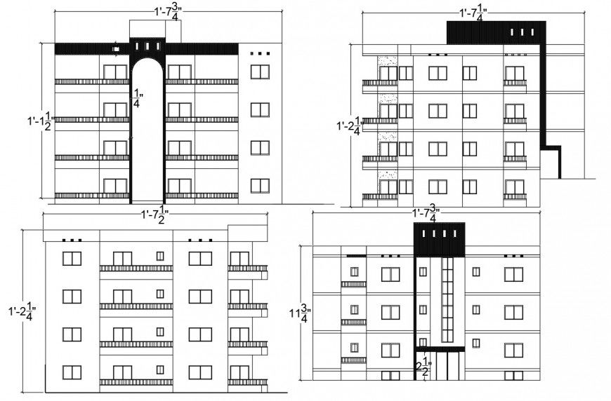 Salon house exterior elevation autocad software