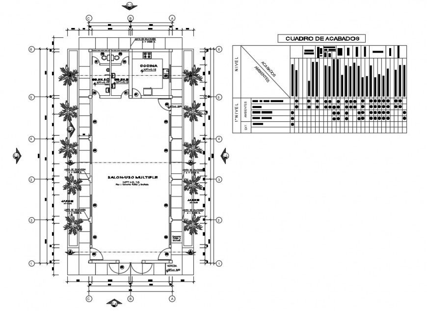 Salon store distribution plan and auto-cad details dwg file