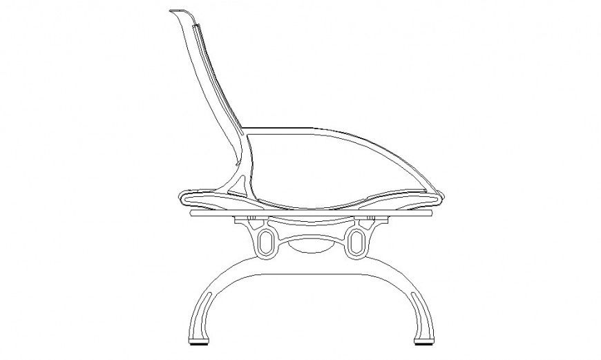 Saloon chair side view 2d model design dwg file
