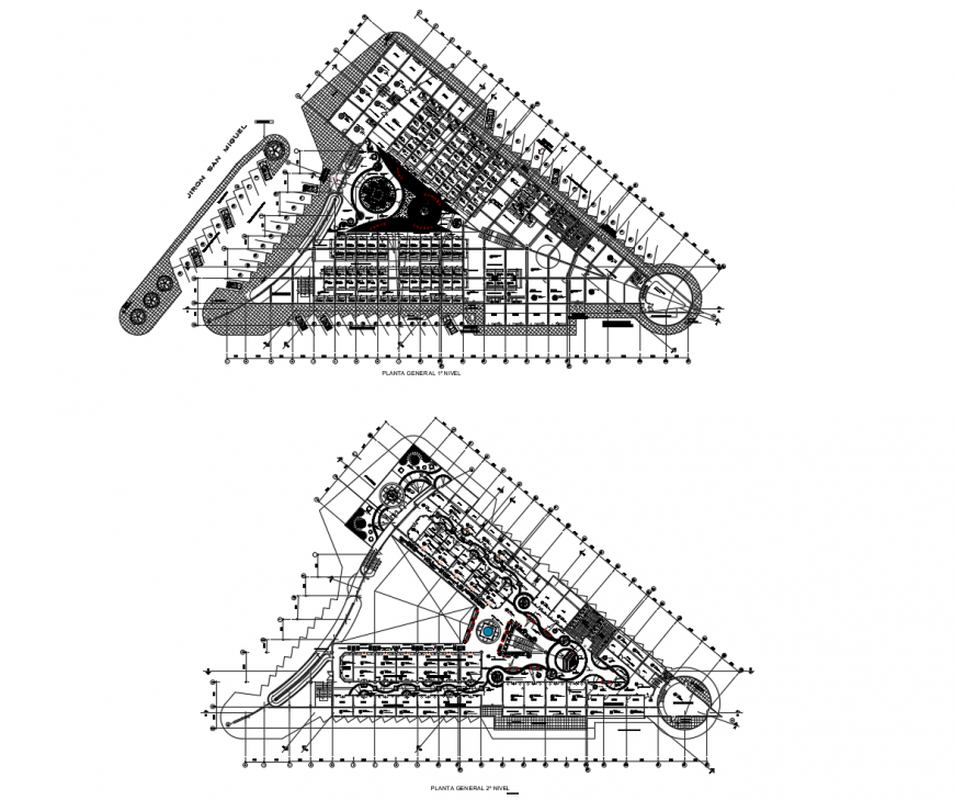 San Martin supply market floor plan distribution drawing details dwg file