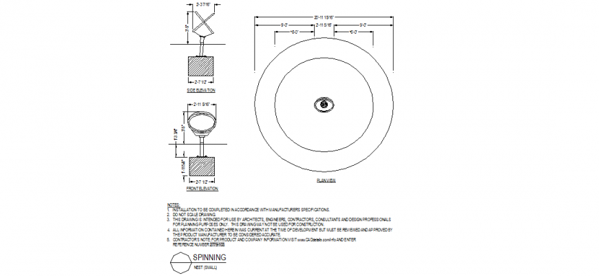 Sand and water play system detail plan and elevation dwg file