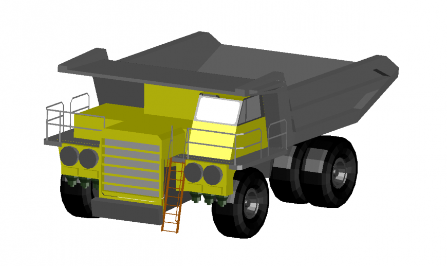 Sand truck vehicle model 3d detail dwg file