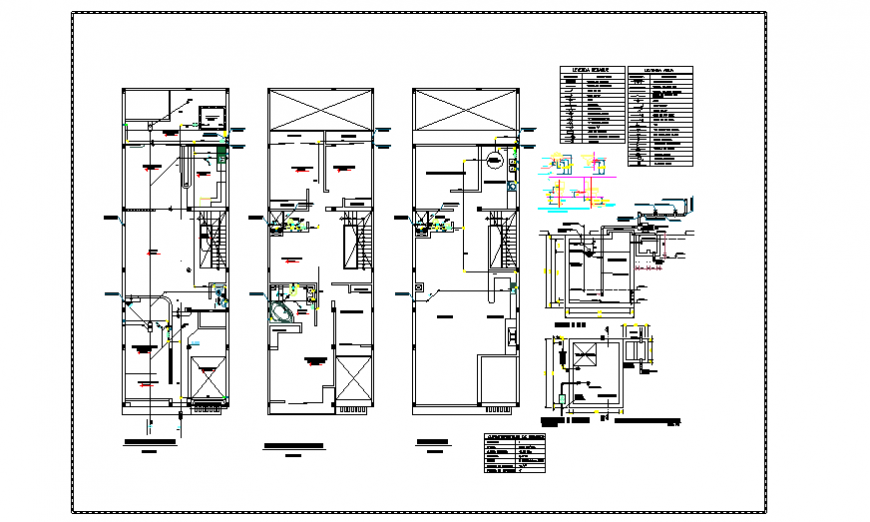 Sanitarias installation design drawing of single family house design drawing