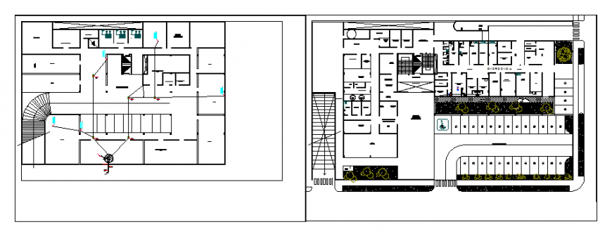 Sanitaries installation layout plan of private clinic design drawing