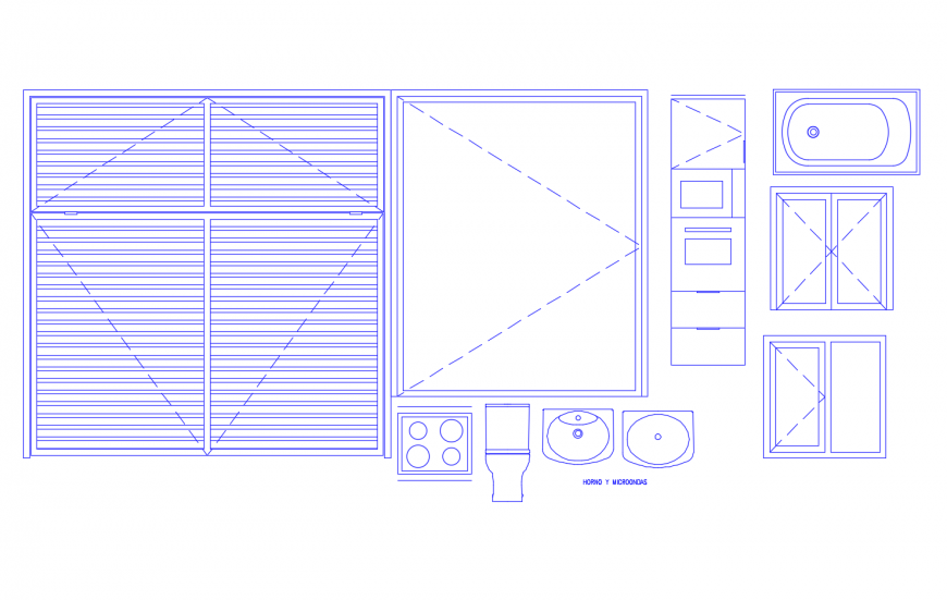 Sanitary and door units blocks 2d view autocad file