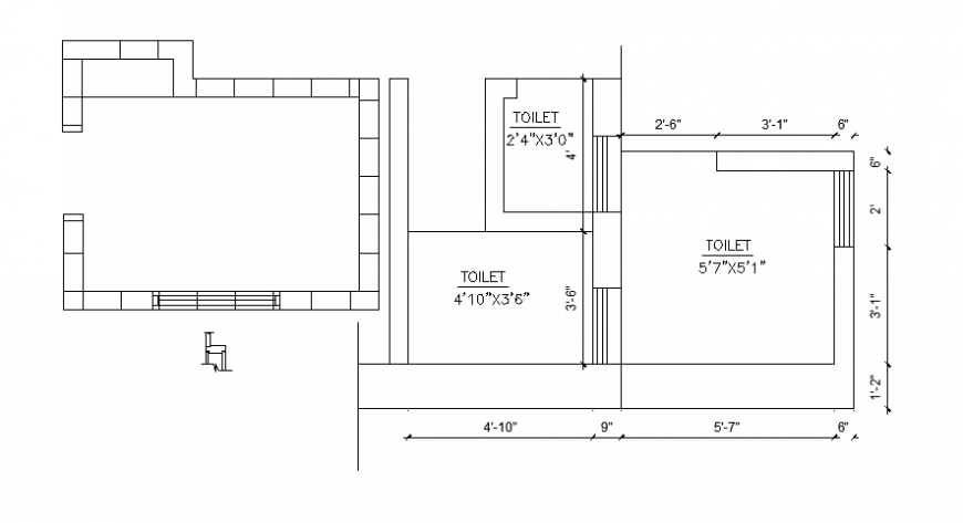 Sanitary toilet plan drawings 2d view autocad file
