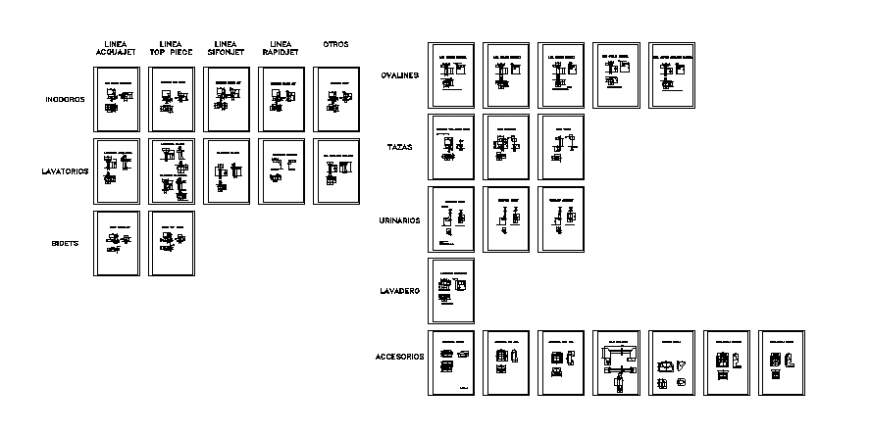 Sanitary accessories drawing in dwg file.