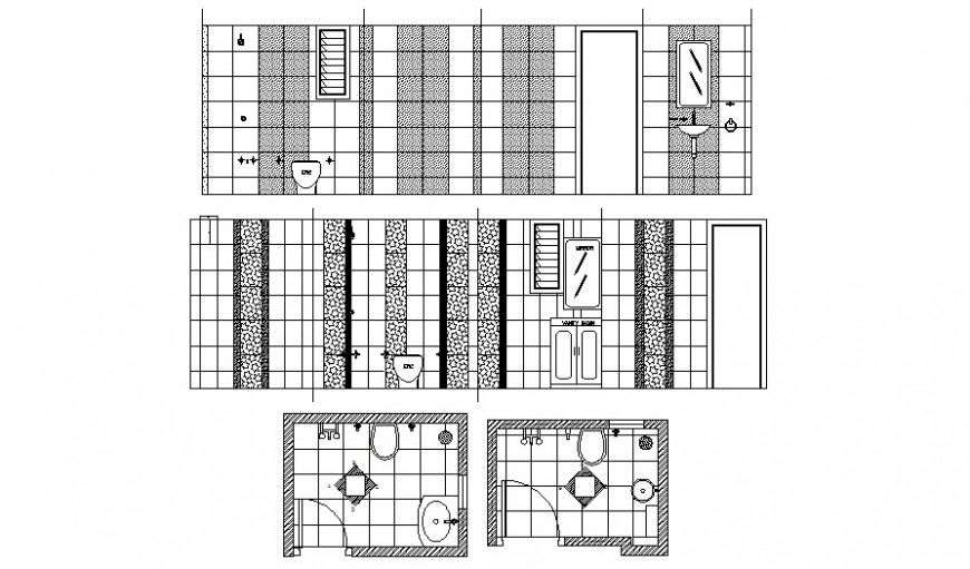 Sanitary bathroom area drawings details elevation and plan dwg file