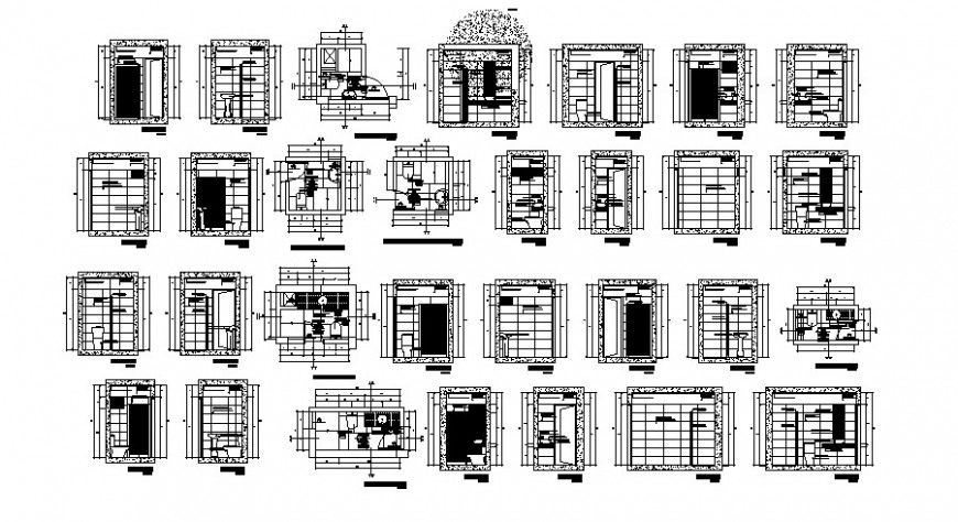 Sanitary bathroom block detail plan and elevation autocad file