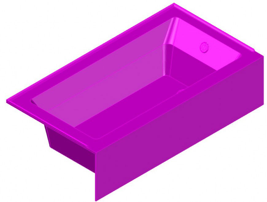 Sanitary bathtub 3d AutoCAD block in dwg file