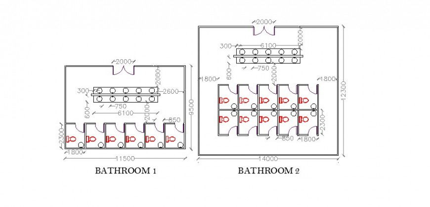 Sanitary block detail plan 2d view CAD structural unit layout autocad file