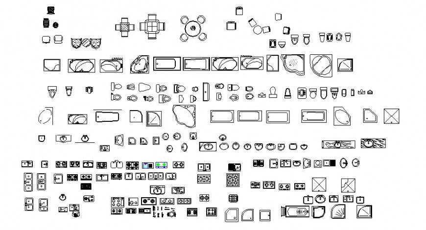 Sanitary block different plan in auto cad