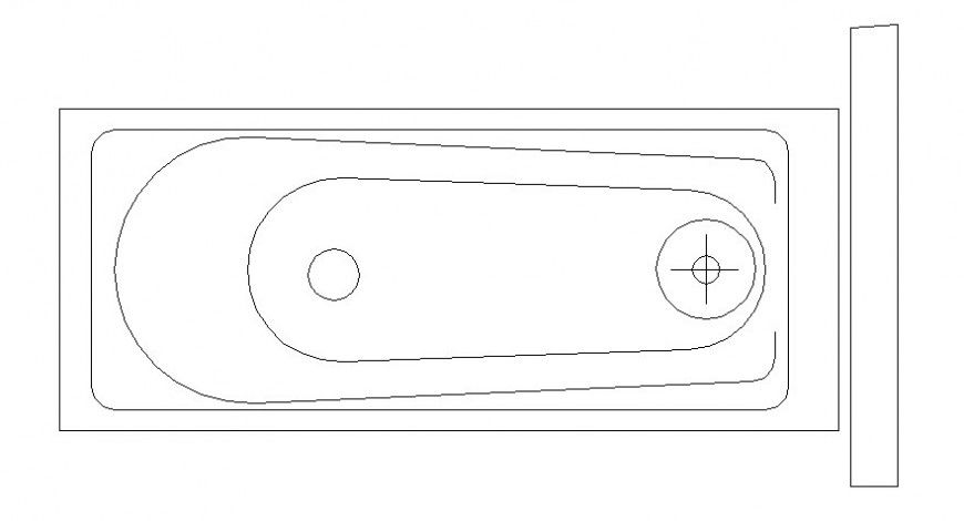 Sanitary block of bath tub in AutoCAD file