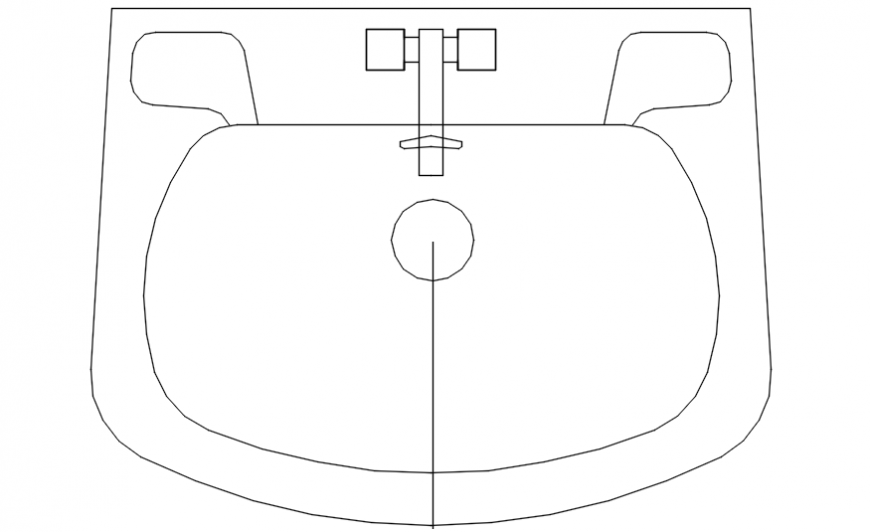 Sanitary block of wash basin in AutoCAD file