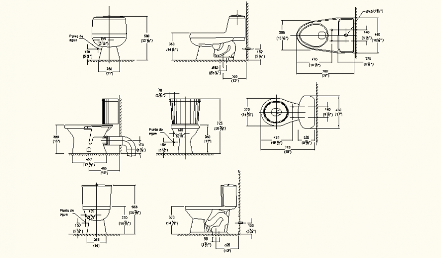 Sanitary blocks and units detail elevation dwg file