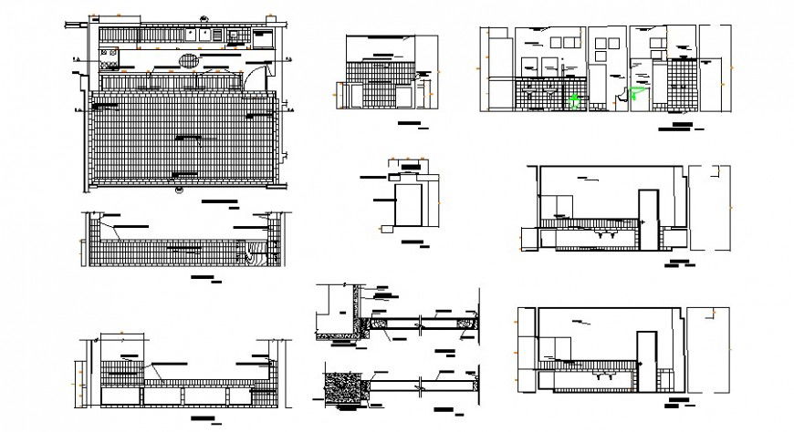 Sanitary blocks detail plan and elevation 2d view autocad file