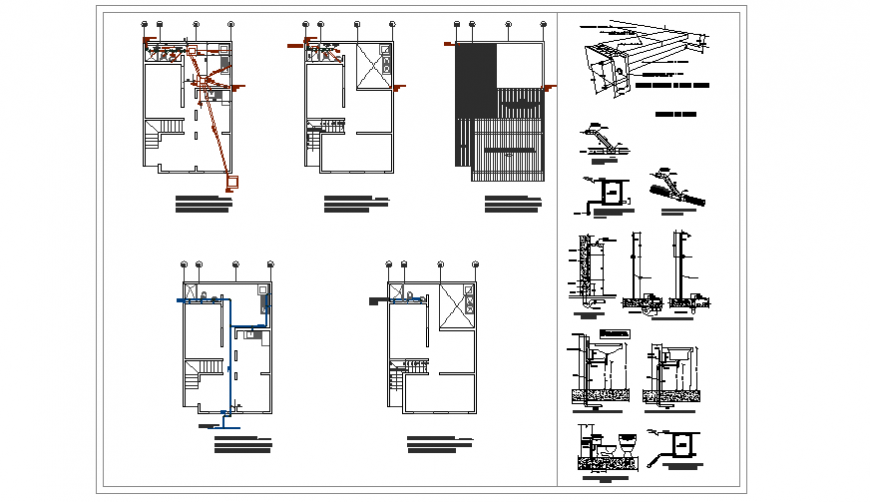 Sanitary design & detail section design of Priority housing of 2 levels designs