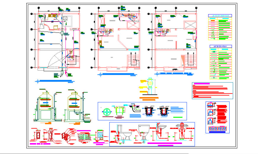 Sanitary design drawing of housing +commerce house design drawing