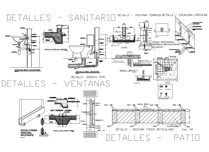 Sanitary detail view with elevation and door detail dwg file