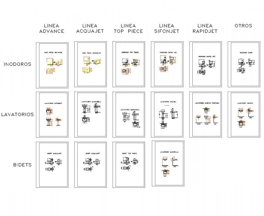Sanitary equipment plan autocad file