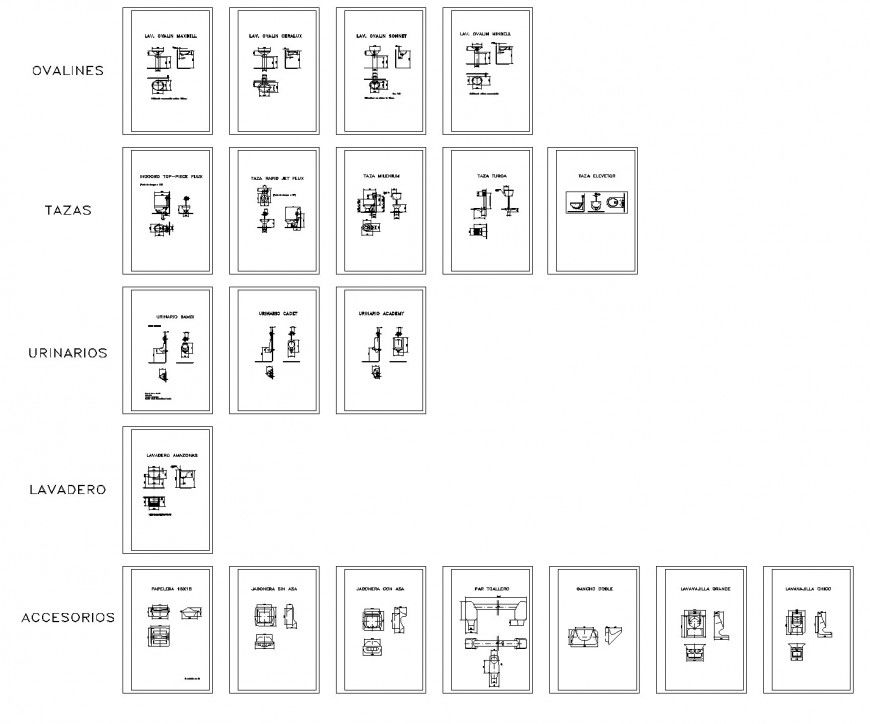 Sanitary equipments plan dwg file