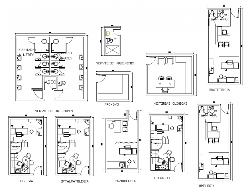Sanitary facilities and talmatology planning detail dwg file