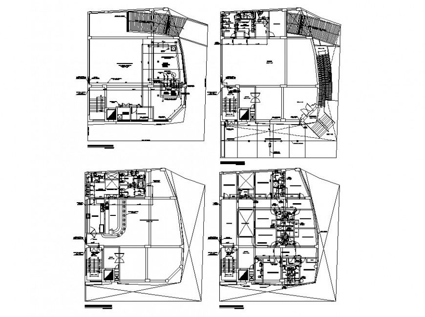 Sanitary facilities installation details of office building floors dwg file