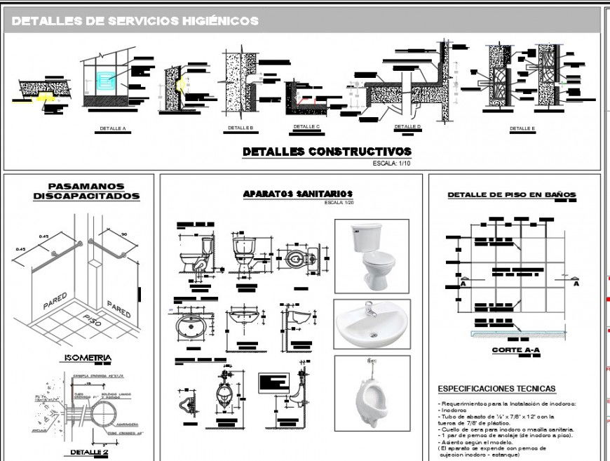 Sanitary fitting blocks detail 2d view CAD unit autocad file
