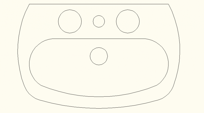 Sanitary fitting sink detail elevation dwg file