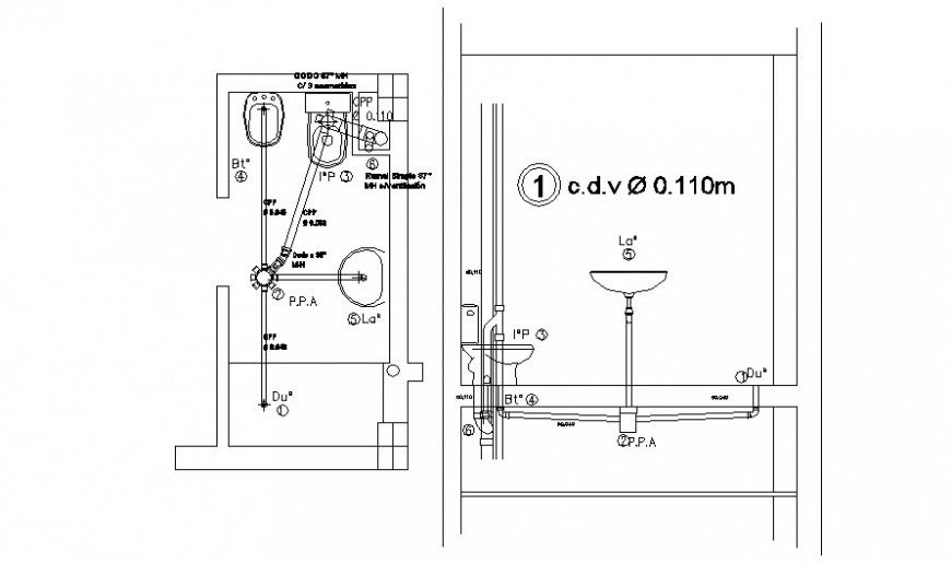 Sanitary fittings details drawings 2d view plan and elevation autocad file