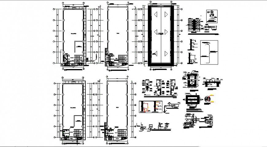 Sanitary installation, plumbing construction and hydraulic water system details dwg file