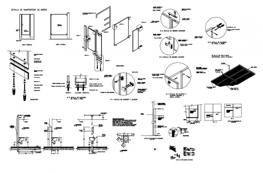 Sanitary installation and construction details dwg file