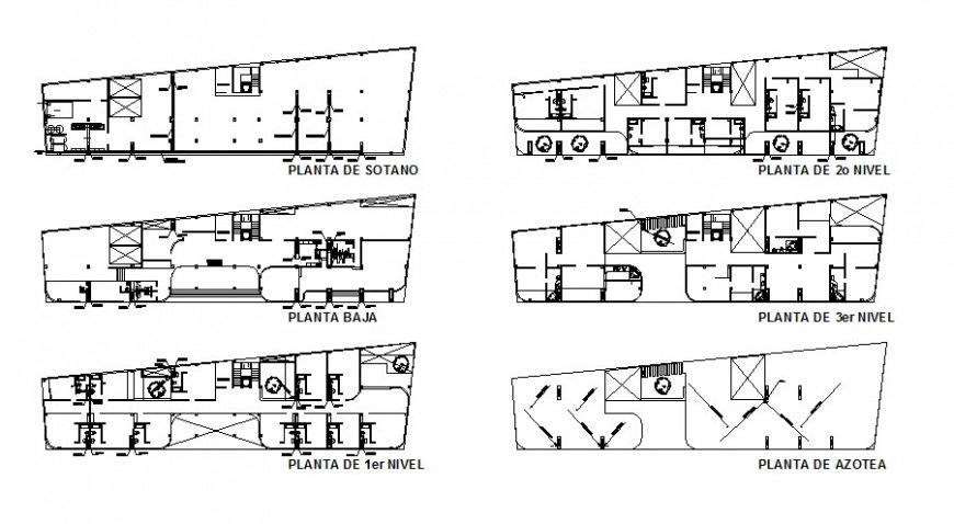 Sanitary installation and plumbing details of hotel floors dwg file