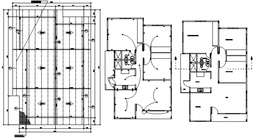 Sanitary installation and structure details for detached house dwg file