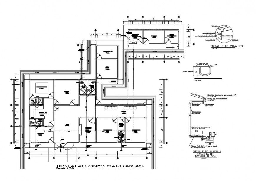 Sanitary installation details of health center cad drawing details dwg file