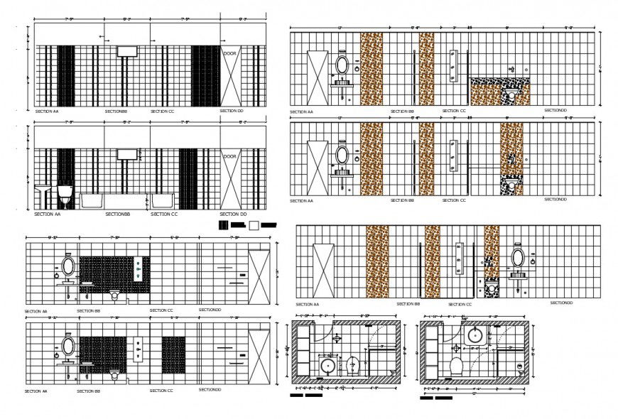 Sanitary installation details of theme park cad drawing details dwg file