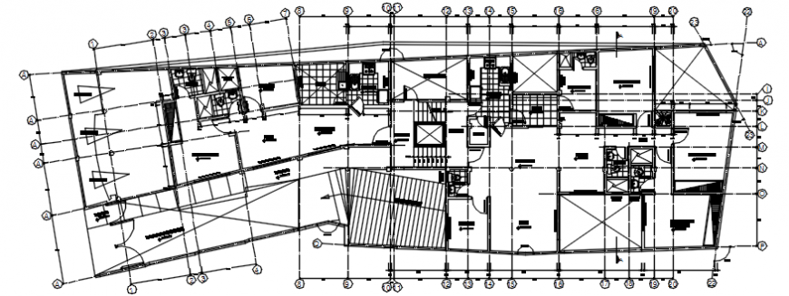 Sanitary installation drawing details of multi-family building floor dwg file