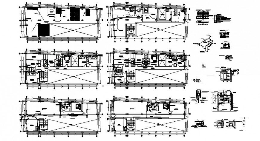 Sanitary installation floor plan of residential area in AutoCAD
