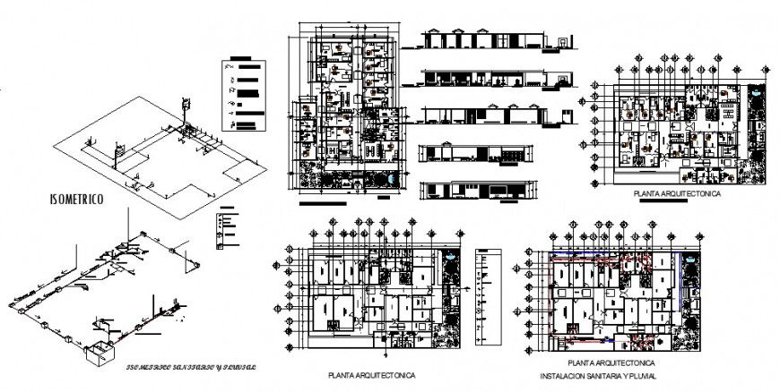Sanitary installation for health centre floor plan in auto cad