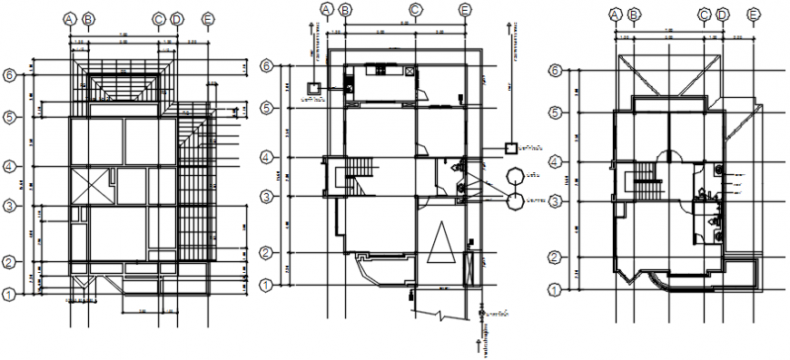 Sanitary installation of all floors of cottage house dwg file