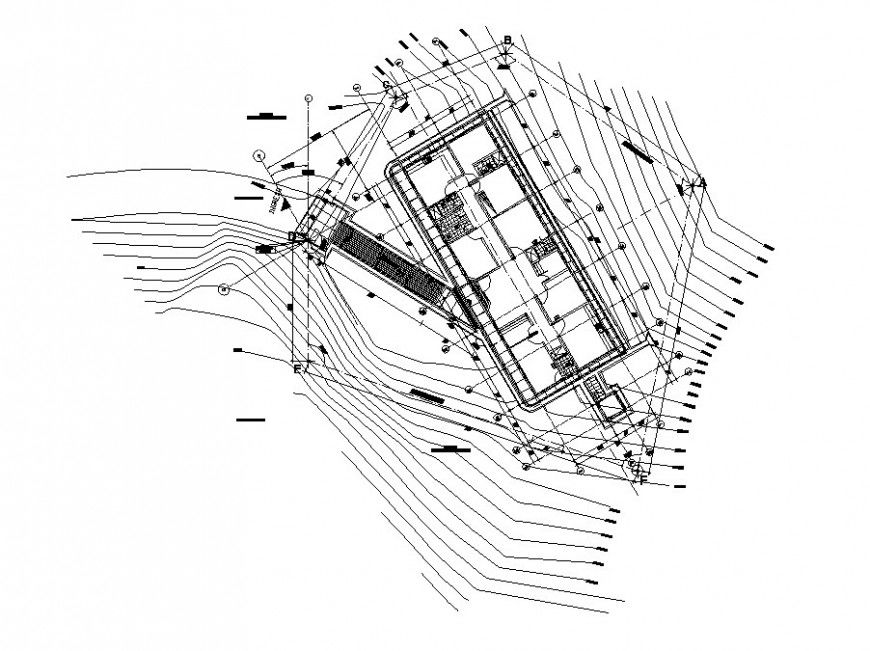 Sanitary installation of ground floor of hospital building dwg file