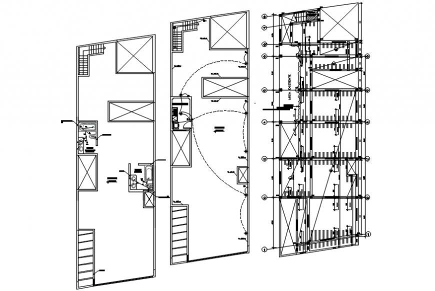 Sanitary installation of house floor pla in AutoCAD