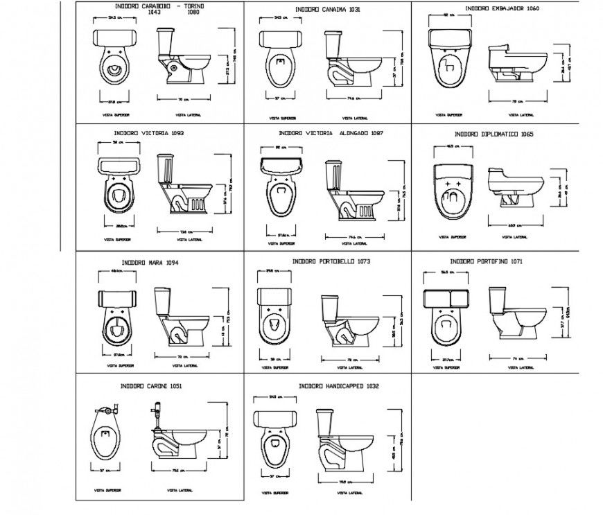 Sanitary pieces water closed plan layout file