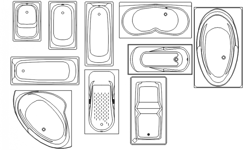 Sanitary plan and elevation of many types block in AutoCAD