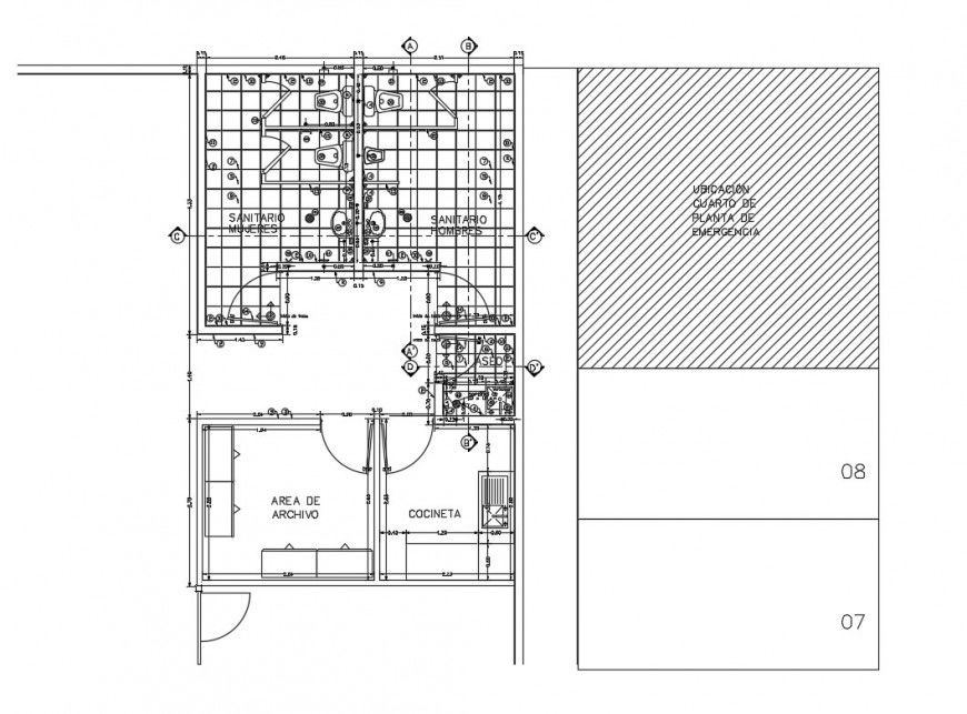 Sanitary plan and installation details of house toilet dwg file