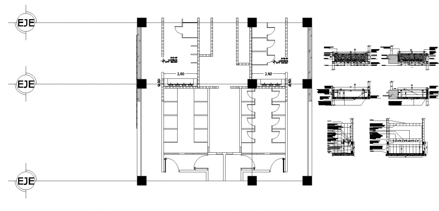 Sanitary public toilet detail layout plan in autocad format file