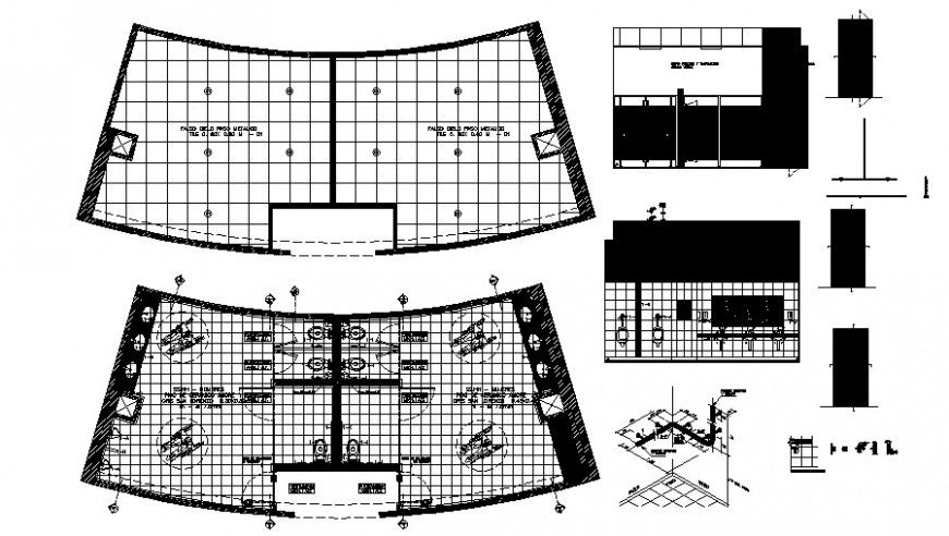 Sanitary public toilet details drawings plan and section autocad file